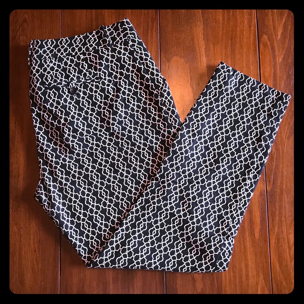 Merona Black & White Ankle Pant size 4